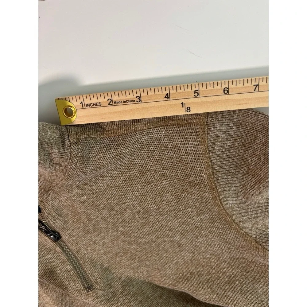 GAP Men's Brown Heathered Quarter Zip Pullover Sweater Long‎ Sleeve Size L